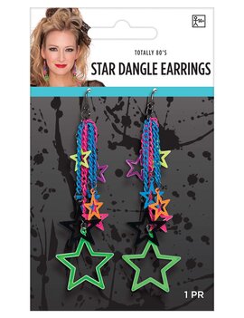 Star Dangle Earrings Multi