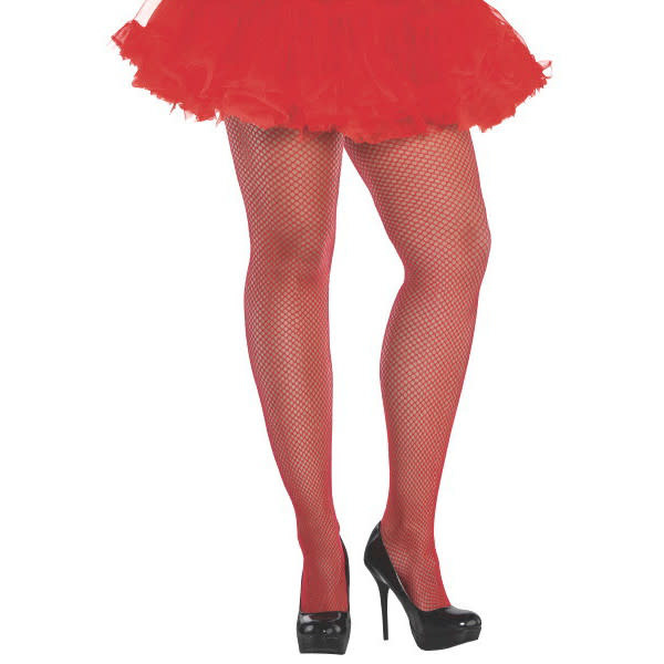 Red Fishnet Stockings - Adult