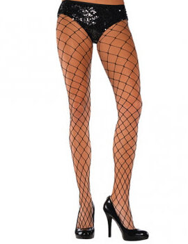 Black Big Diamond Net Stockings - Adult