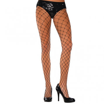 Black Big Diamond Net Stockings - Adult