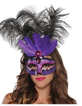 Purple Temptation Feather Mask