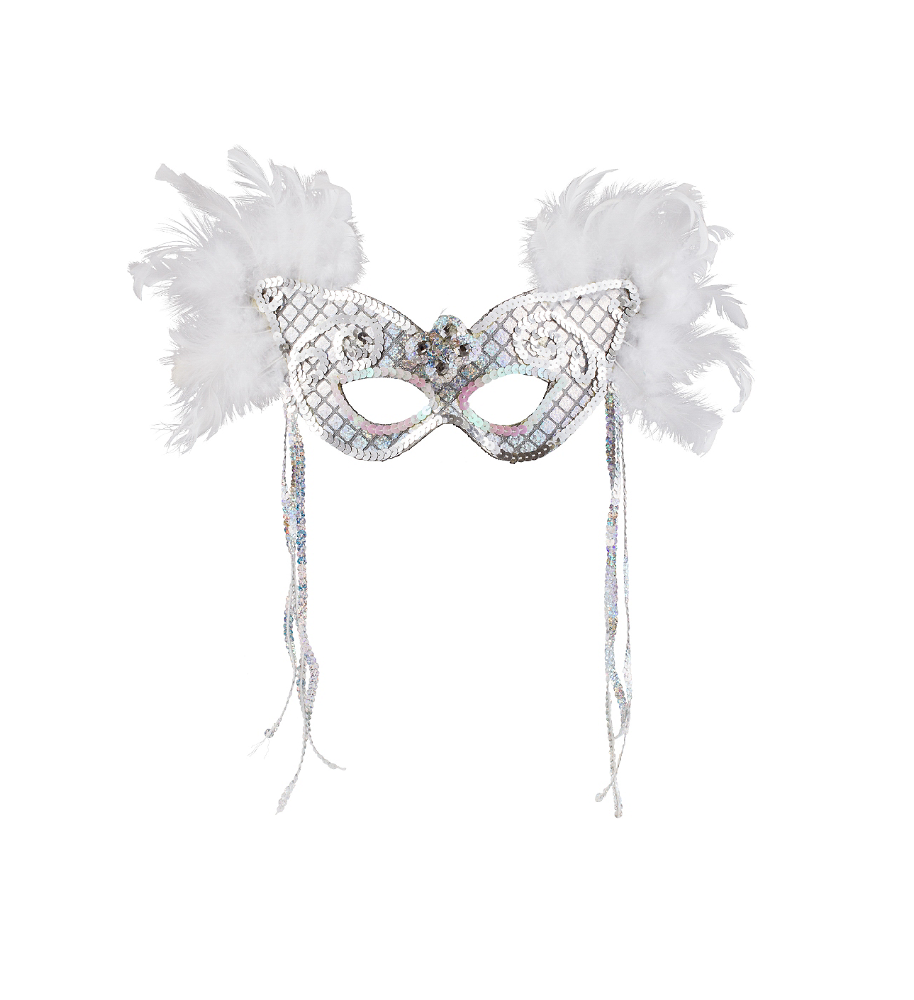 Silver Ice Feather Mask