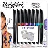 BodyMark Tattoo Markers w/ Stencils - 8ct
