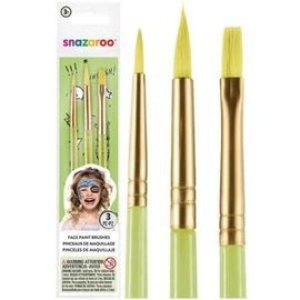 Face Painting Brushes - Green 3ct