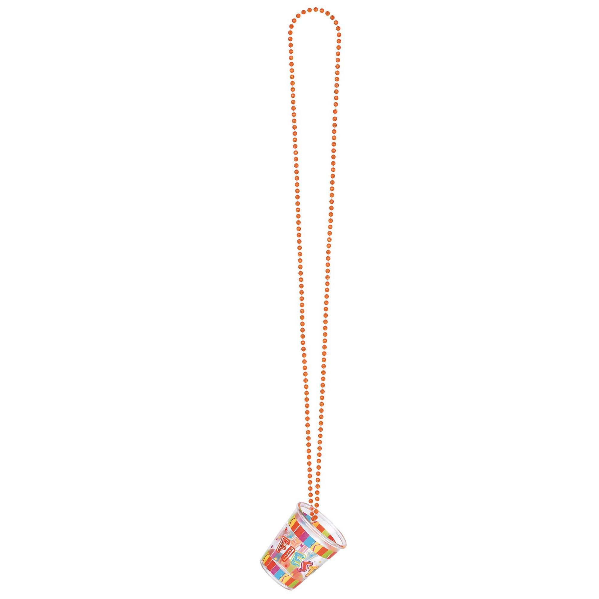 Fiesta Bead Chain Necklace w/Plastic Shot Glass