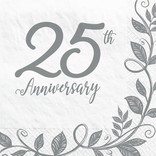 Happy 25th Anniversary Luncheon Napkins, 16ct