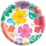 Summer Hibiscus 6 3/4" Round Plates, 50ct