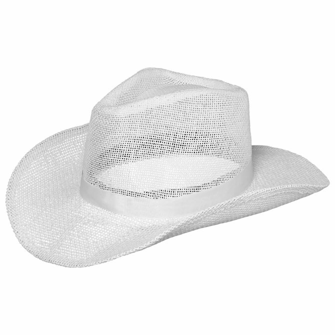 Straw Cowboy Hat - White