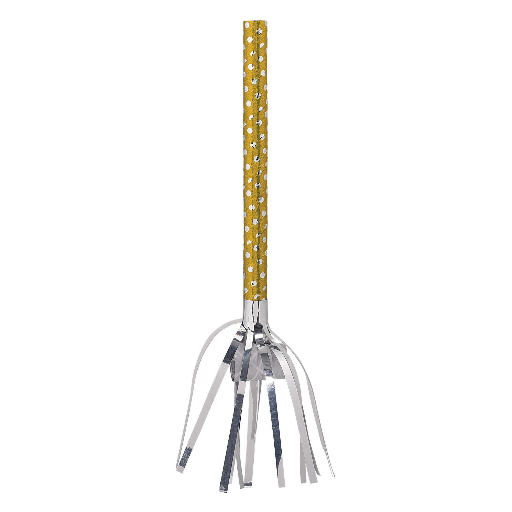 Birthday Accessories Silver & Gold Fringed Blowouts -8ct