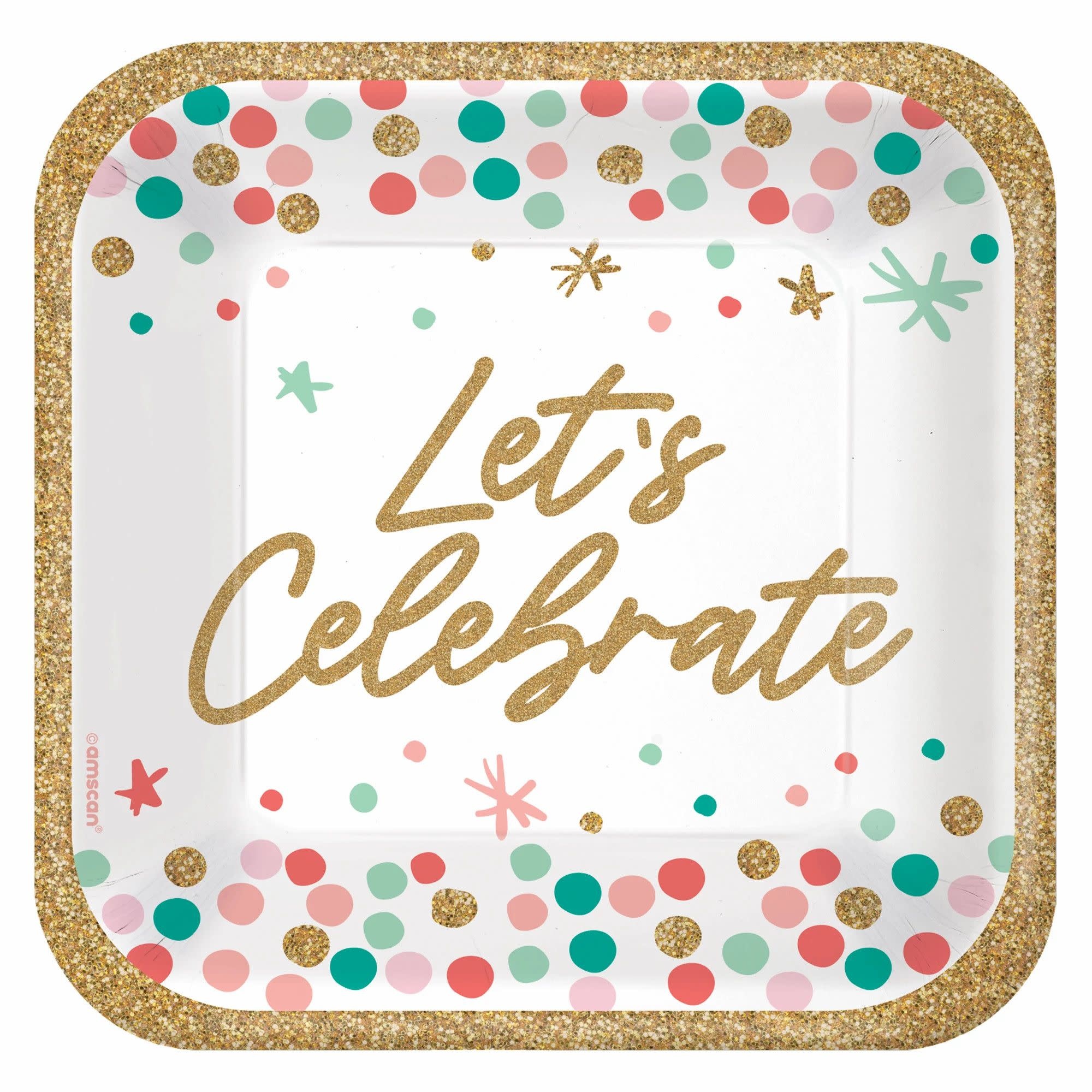 Wish Big Birthday 7" Square Plates - 18ct