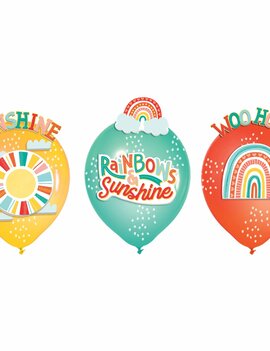 Retro Rainbow Latex Balloon Decoration Kit -6ct