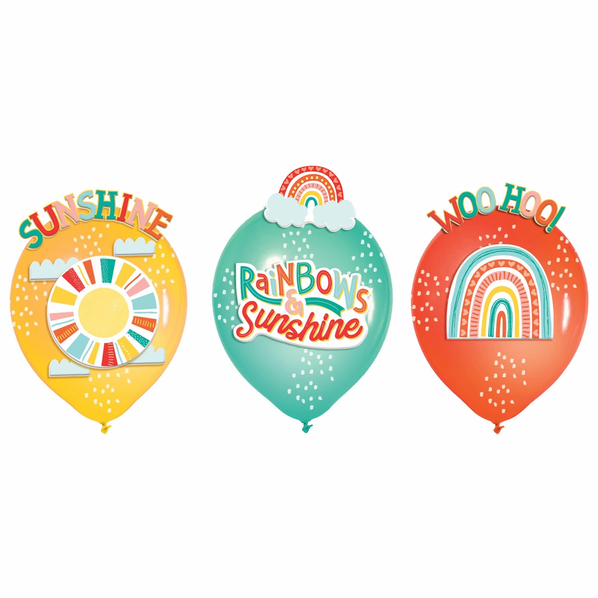 Retro Rainbow Latex Balloon Decoration Kit -6ct