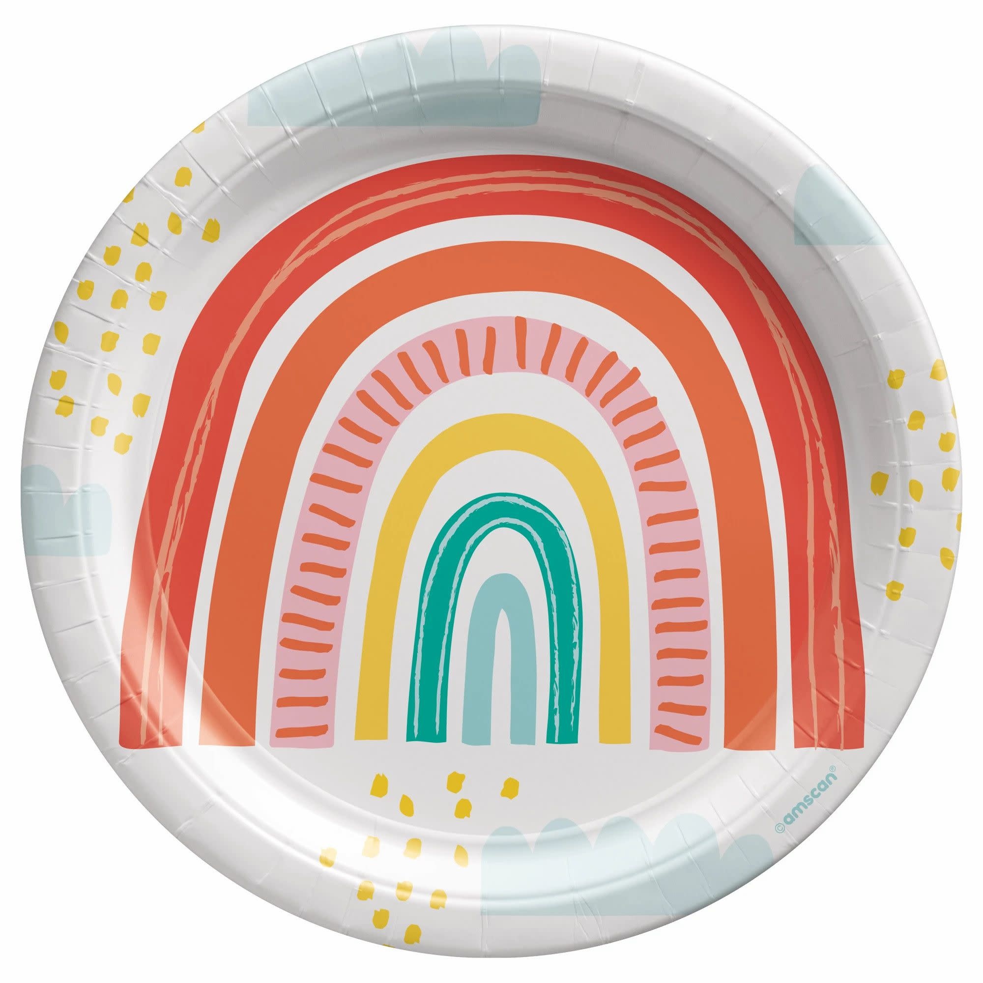 Retro Rainbow 9" Round Plates -8ct