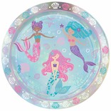 Shimmering Mermaids 9" Iridescent Round Plates -8ct