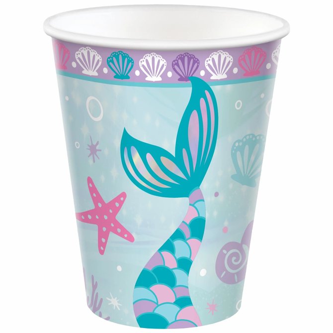 Shimmering Mermaids Cups, 9 oz. -8ct