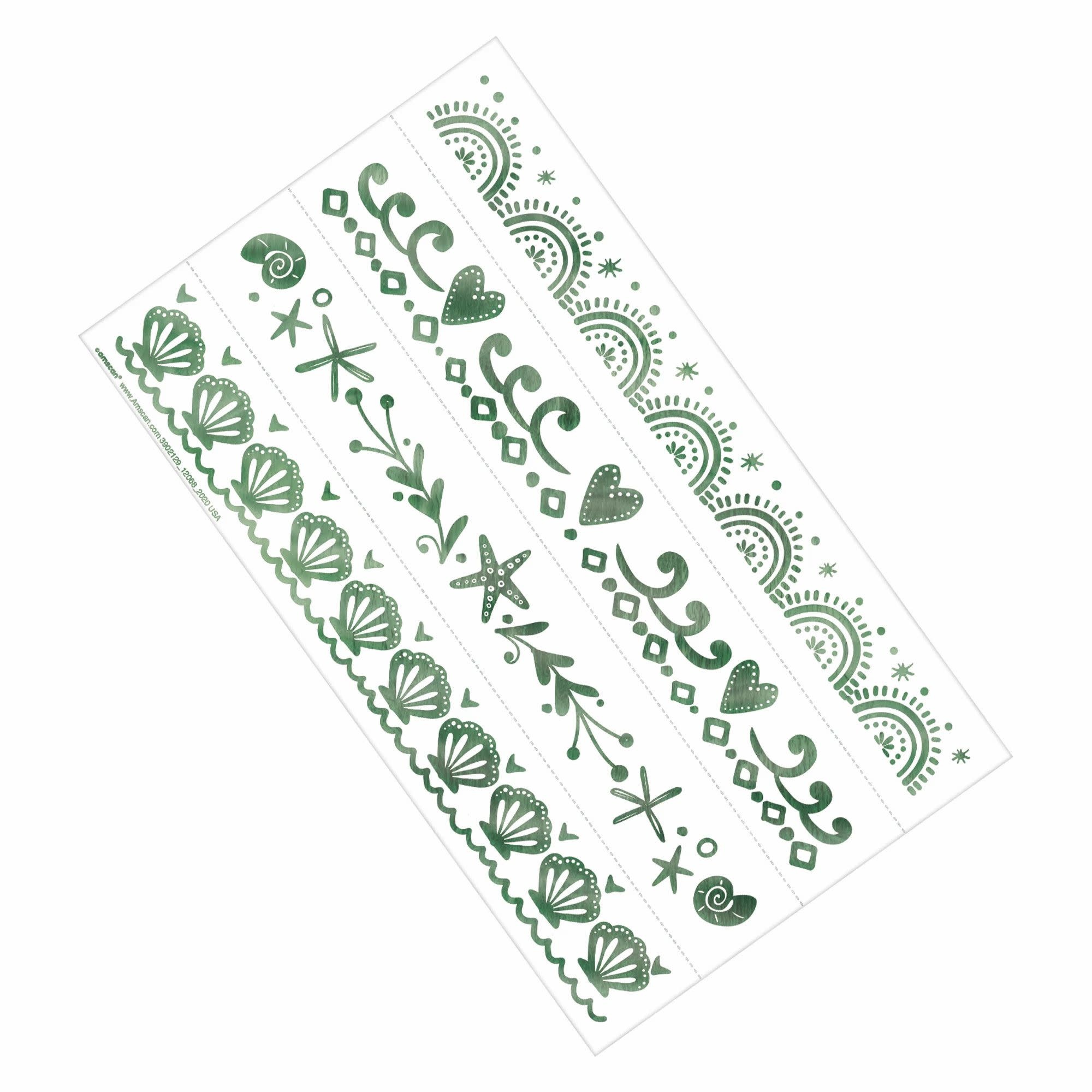 Shimmering Mermaids Foil Tattoo Bracelets -8ct