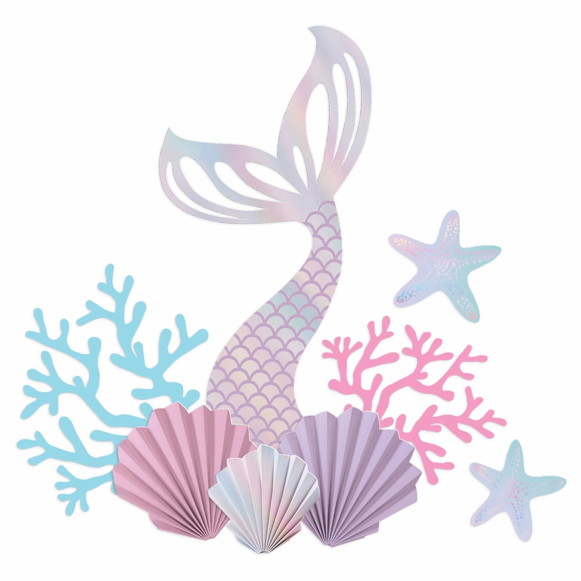 Shimmering Mermaids Wall Decorating Kit -9ct