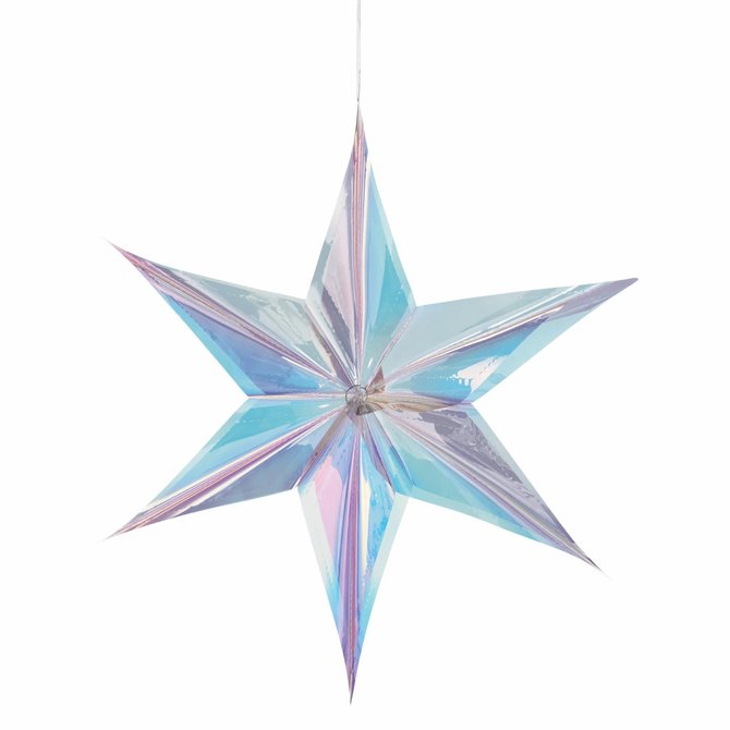 Luminous Iridescent Hanging Foil Star