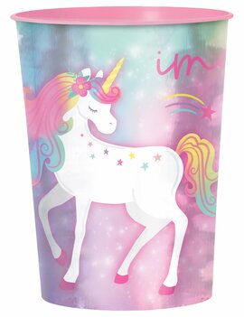 Enchanted Unicorn Metallic Plastic Favor Cup -16oz