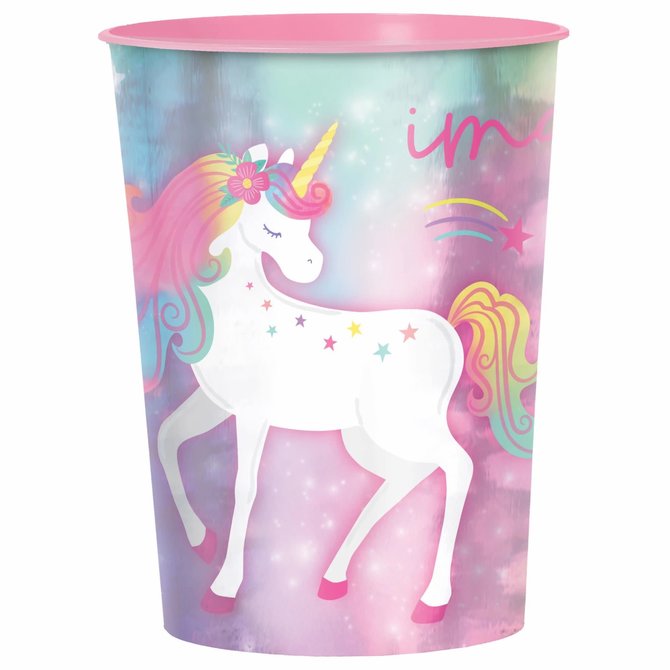 Enchanted Unicorn Metallic Plastic Favor Cup -16oz