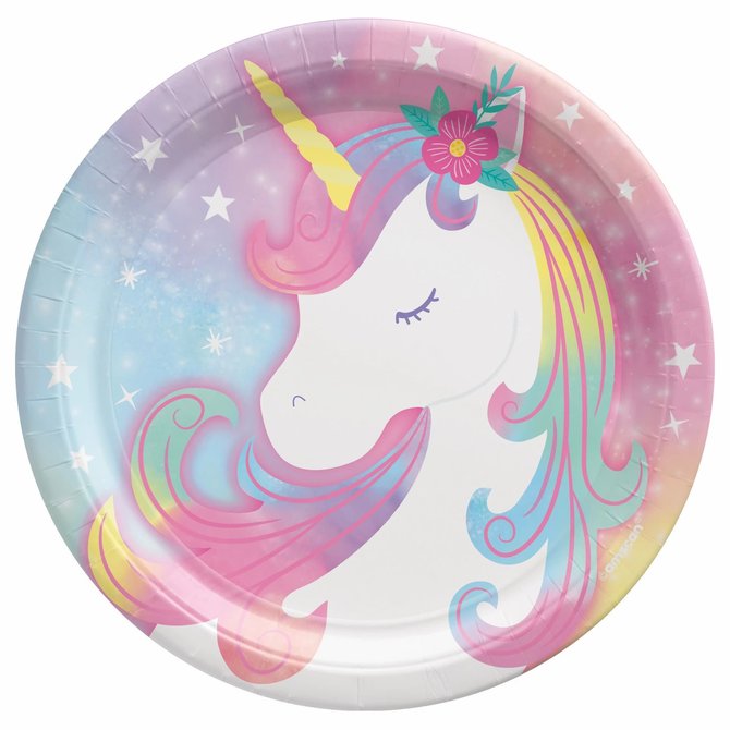 Enchanted Unicorn 7" Round Plates -8ct