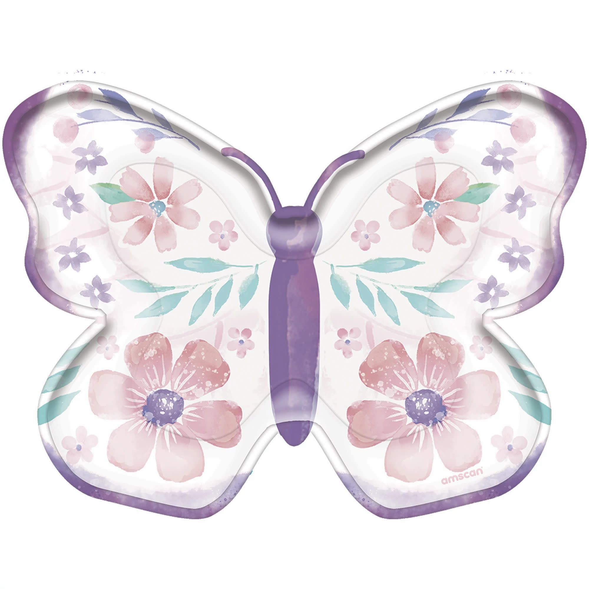 Flutter 7" Butterfly Shaped Plates -8ct