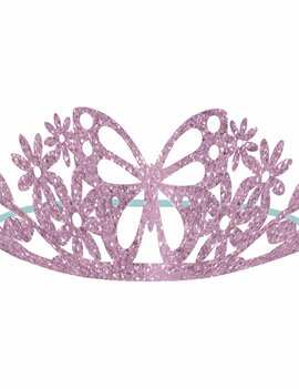 Flutter Glitter Paper Tiaras -8ct