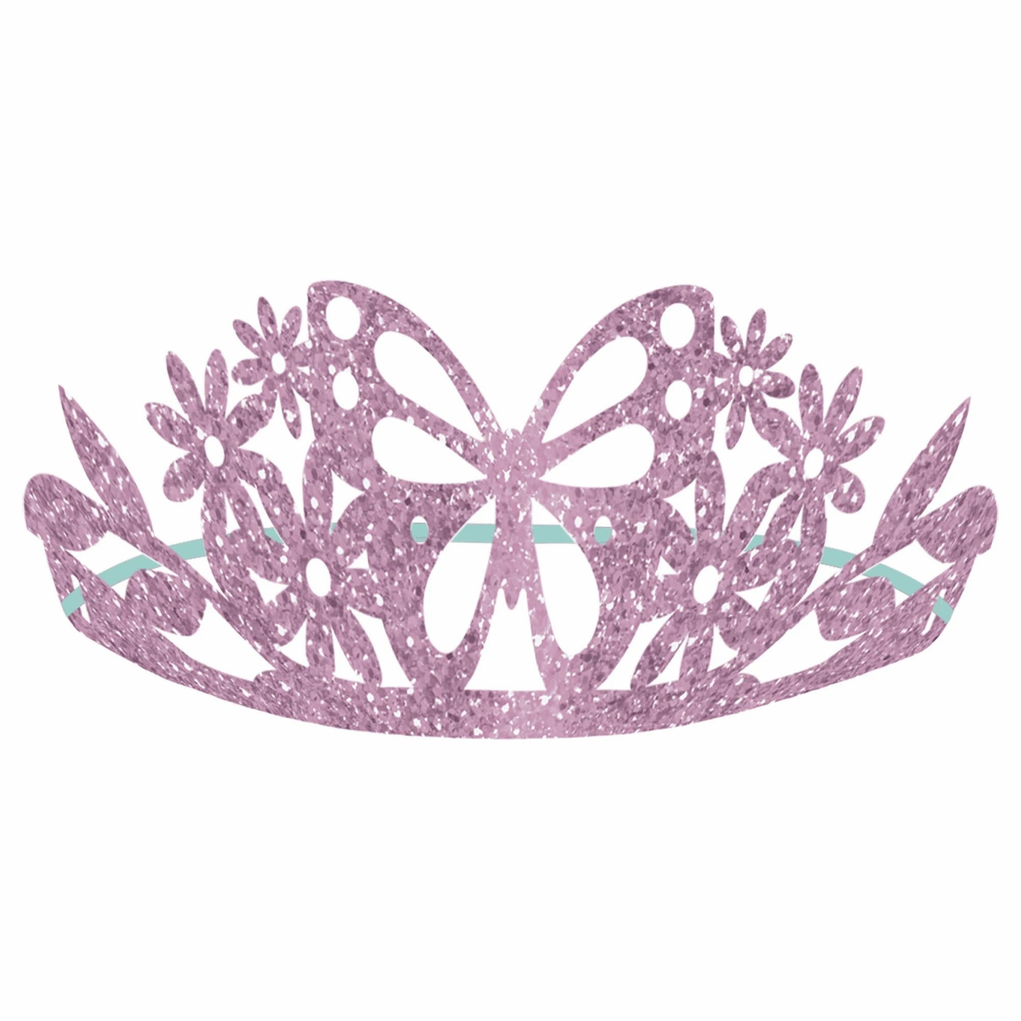Flutter Glitter Paper Tiaras -8ct