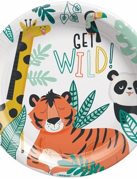 Get Wild Birthday 9" Round Plates -8ct