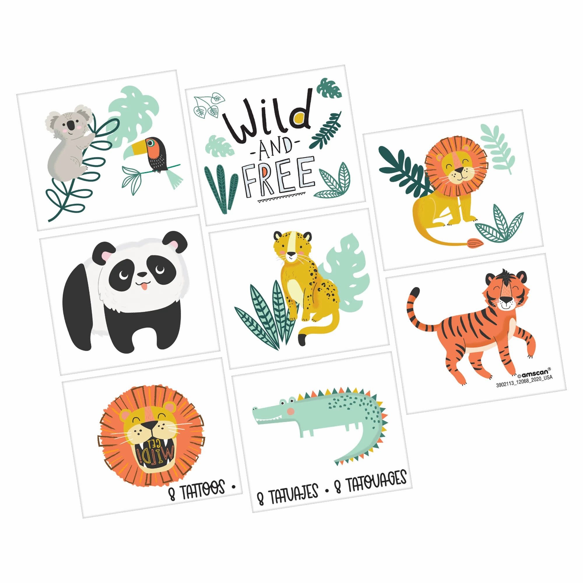 Get Wild Birthday Tattoos -8ct