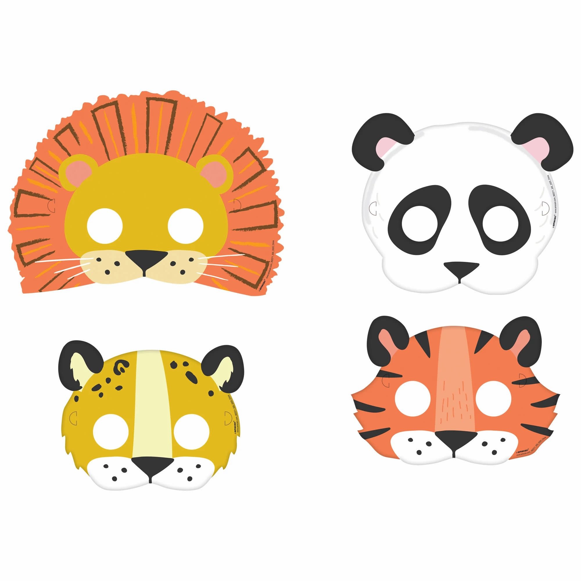 Get Wild Birthday Paper Masks -8ct
