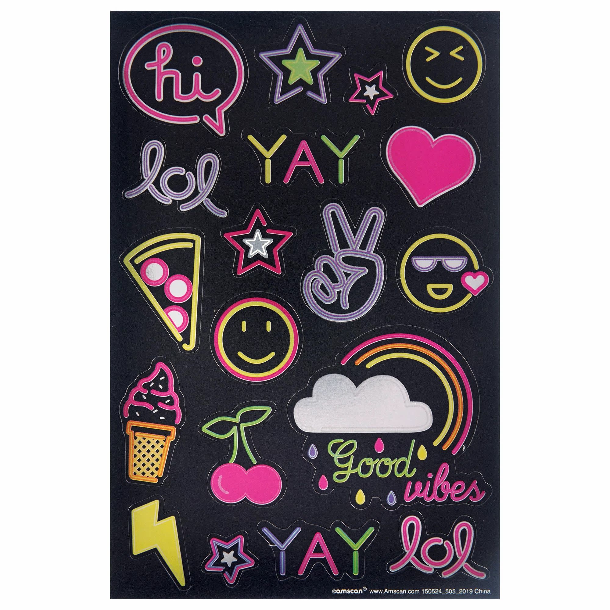 Neon Sticker Sheets -3ct