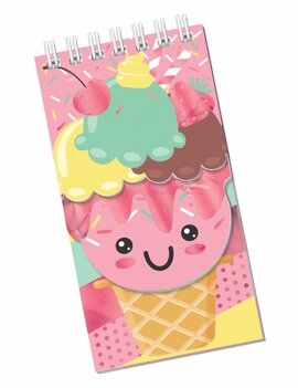 Ice Cream 3-Tiered Spiral Notebook -7 2/5" x 4"