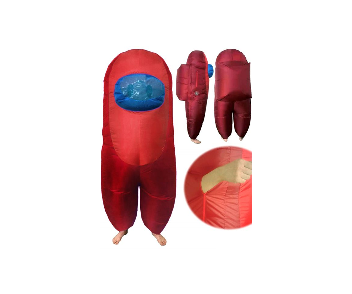 Amongst Us Imposter Sus Crewmate Inflatable Adult Costume Red | Standard