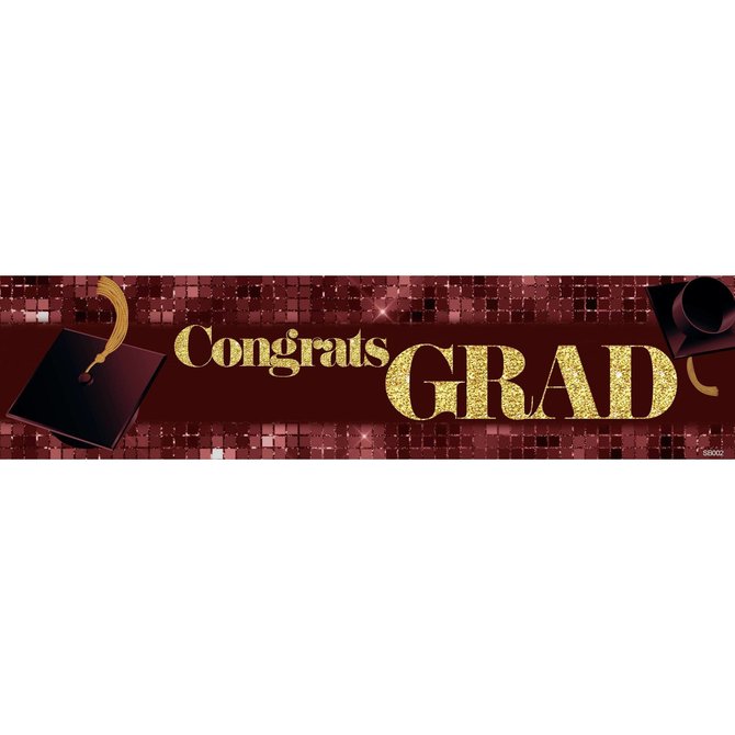 Congrats Grad Banner - Burgandy