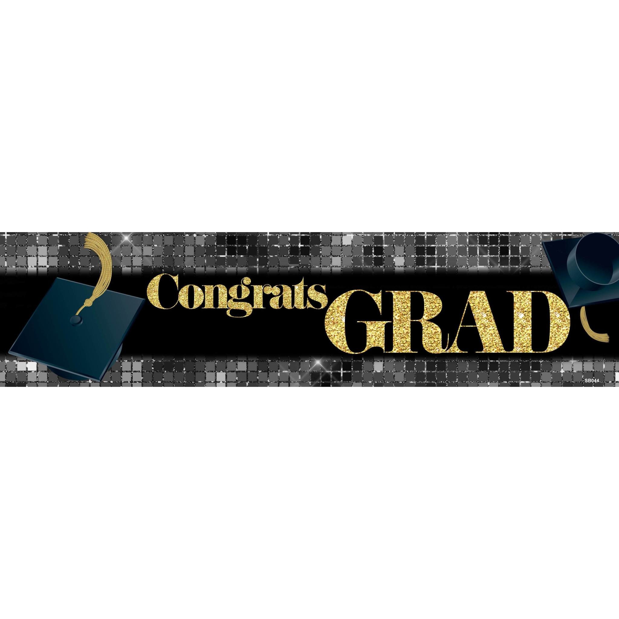 Congrats Grad Banner - Black