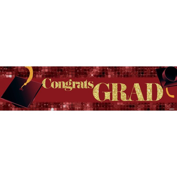 Congrats Grad Banner - Red