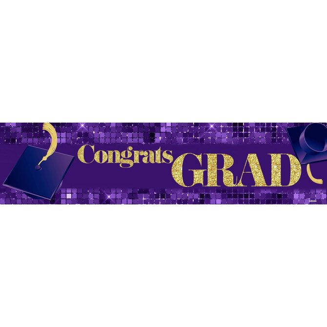 Congrats Grad Banner - Purple