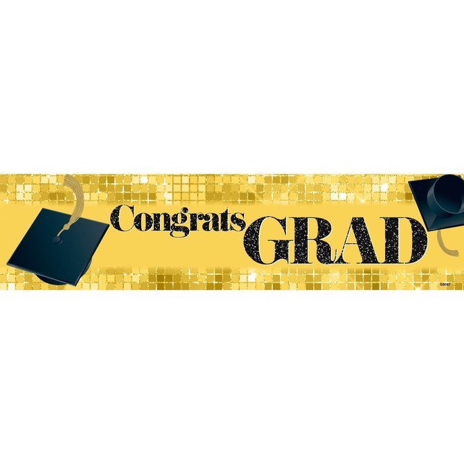 Congrats Grad Banner - Yellow - POP! Party Supply