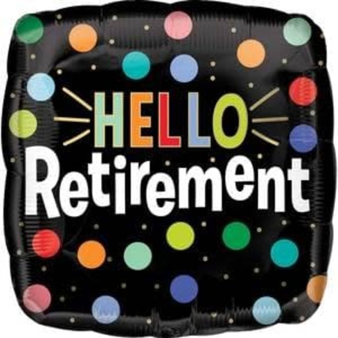Hello Retirement Balloon -18"