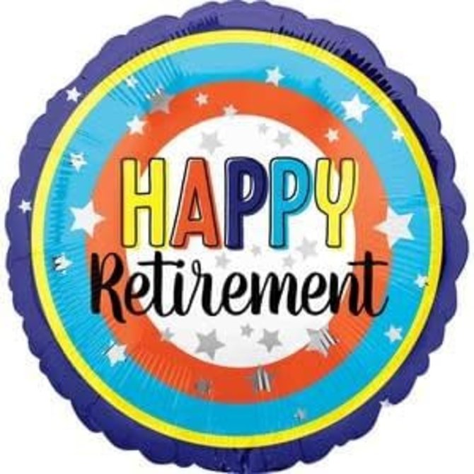 Happy Retirement Colorful Balloon - 18"