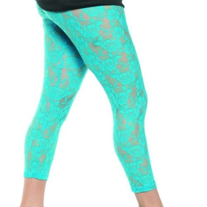 80's Lace Leggings - Neon Blue - POP! Party Supply