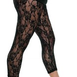 80's Lace Leggings Black