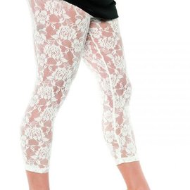 80's Lace Leggings White