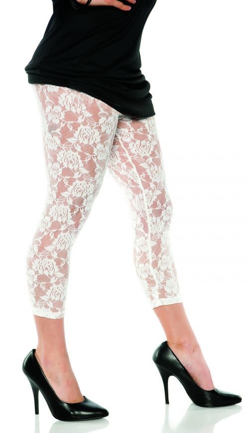 80's Lace Leggings White