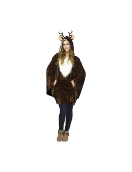 Hollyday Reindeer Plush Poncho