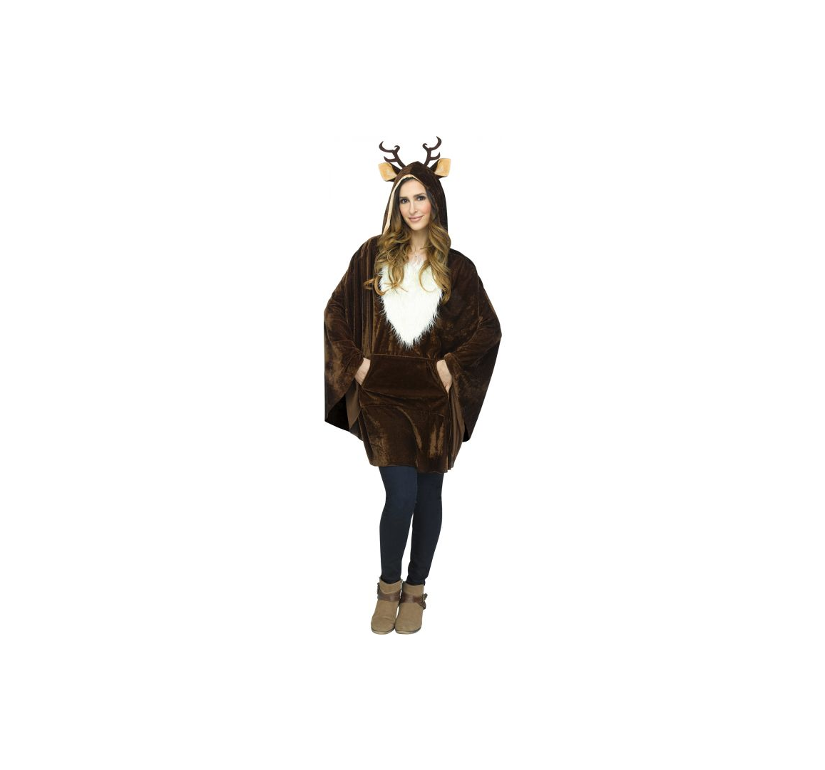 Hollyday Reindeer Plush Poncho