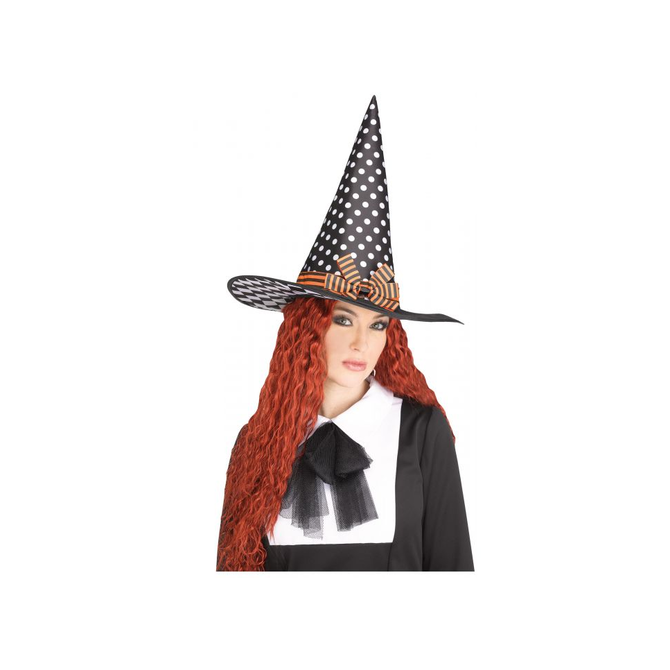 Vintage Witch Hat - White Dots