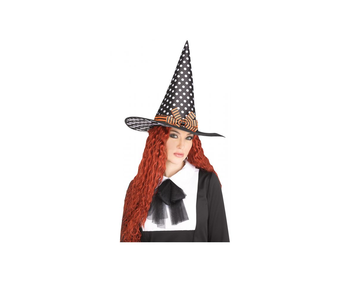 Vintage Witch Hat - White Dots