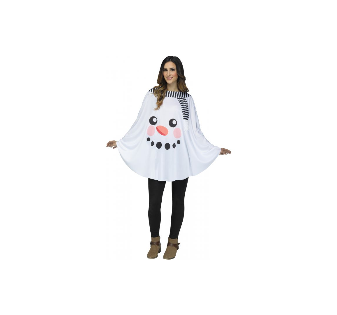 Hollyday Snowman Printed Poncho